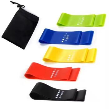Elastīgo vingrošanas gumiju komplekts (5 gab), 600x50mm, (4.5 - 13.5 kg pretestība)