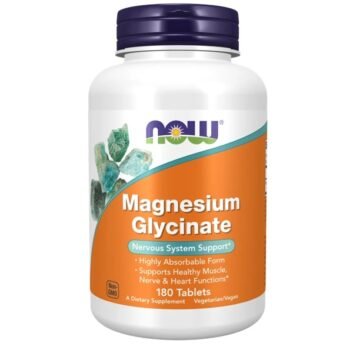Magnija glicināts (Magnesium glycinate) - 180 tabletes, NOW FOODS