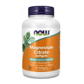 Magnija citrāts (Magnesium Citrate) - 90 mīkstās kapsulas, NOW FOODS
