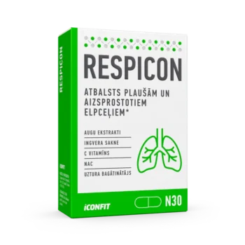 ICONFIT Respicon - Atbalsts plaušām un elpceļiem ar aizsprostojumiem, N30