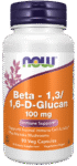 NOW FOODSBeta - 1, 3/1, 6-D-Glucan imunitātei, 90 kapsulas